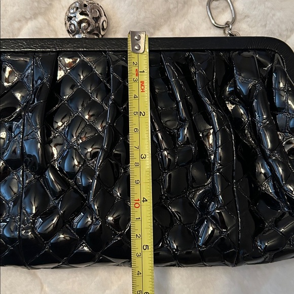 Brighton Black Quilted Clutch with Silver Chain